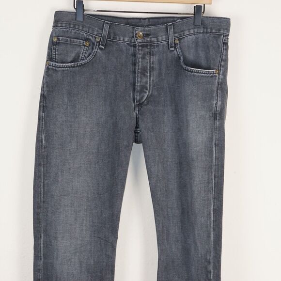 Rag & Bone RB 23X Jay Skinny Worn Rock Distressed Black Slub Jeans Mens Sz 33 - Picture 2 of 15